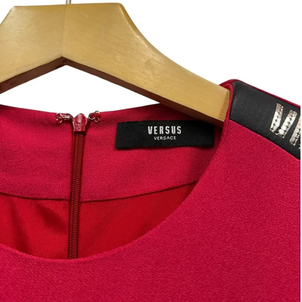 Versus Versace Logo Stripe Sequin Detail Short Sleeve Mini Dress Size 44 (US 8) - Picture 6 of 8